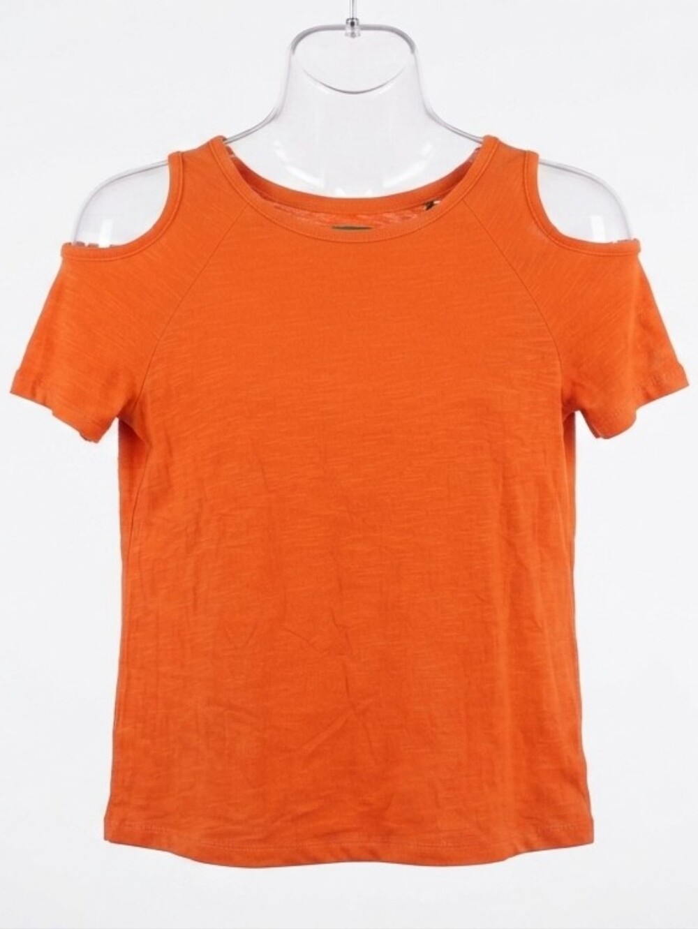 🦦5/$10🦦Crazy 8 Girls Large (10-12) Orange Cold Shoulder Short Sleeve T-Shirt
